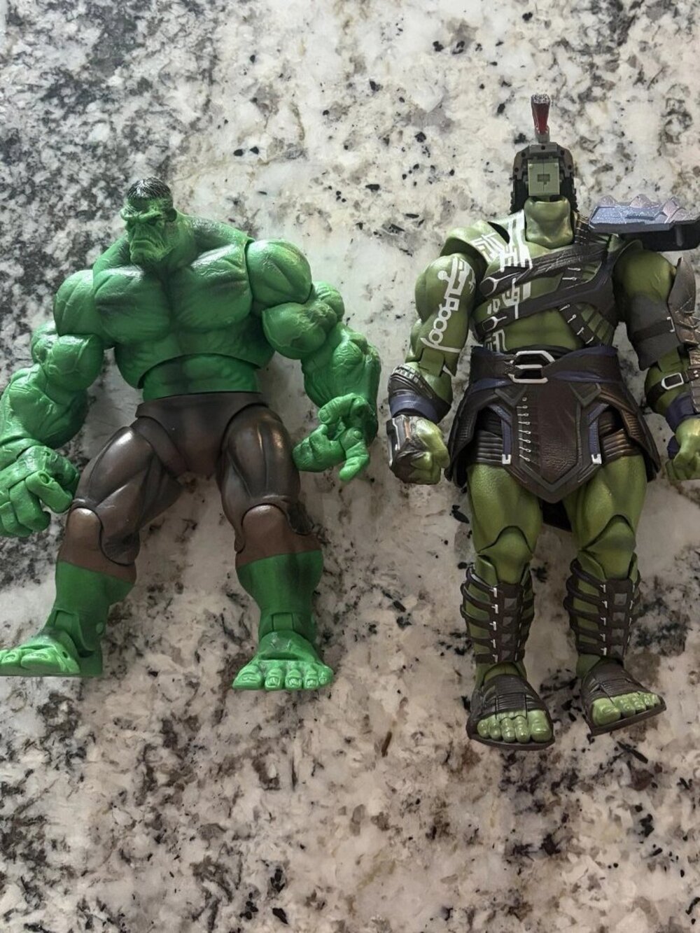 Lot of 2 Hulk Figures One Missing Face Loose